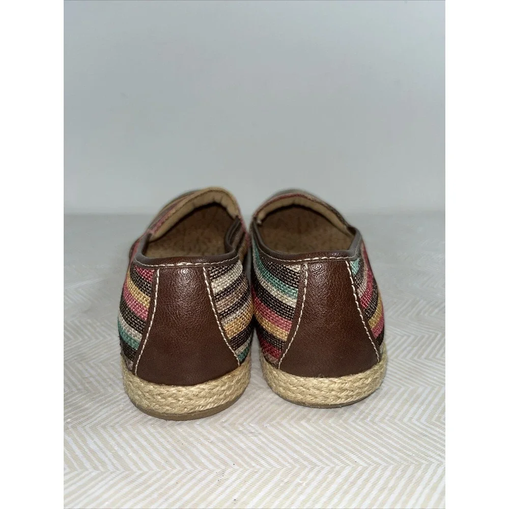 BOC Born Womens Franki Espadrille Flats Sz 6M Striped Slip On Shoes Comfort 90's